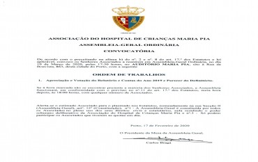 Convocatória Assembleia-Geral Ordinária 10.03.2020