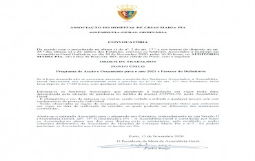 Convocatória Assembleia-Geral Ordinária 30.11.2020
