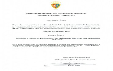 Convocatória Assembleia-Geral Ordinária Programa de Ação e Orçamento 2025