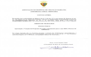 Convocatória Assembleia-Geral Ordinária Programa de Ação e Orçamento 2026