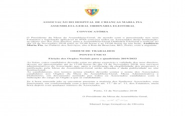 Convocatória Assembleia-Geral Ordinária Eleitoral